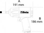 BETA 1927P Pistol pneumatic de impact, actionare 1/2'', 1750Nm