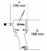 BETA 1927XM Pistol pneumatic de impact, actionare 1/2'', compact, 770Nm