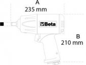 BETA 1928CD Pistol pneumatic de impact, actionare 3/4'', 1800Nm